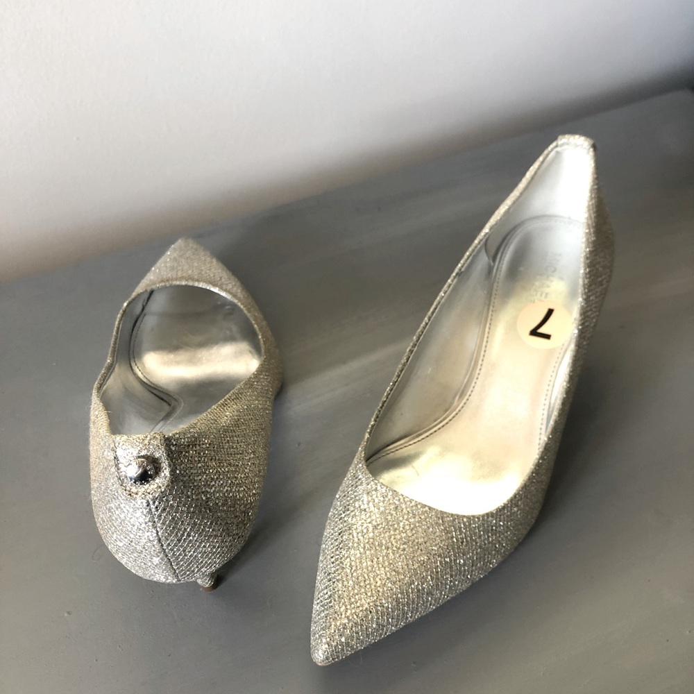 Michael Kors silver/gold (depends on the lighting) heels size 7.